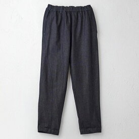 sisam オーガニックコットン デニムnamasteスッキリパンツ | シサム工房 オーガニックコットン 綿100％ エシカル サスティナブル デニム 刺繍 カジュアル テーパード すっきり ウエストゴム おしゃれ オールシーズン ダークデニム インディゴ