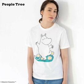 PeopleTree オーガニックコットン ムーミン ユニセックスTシャツ(半袖) | ピープルツリー オーガニック コットン 綿 ナチュラル 半袖 キャラクター moomin Tシャツ 男女兼用 敏感肌 親子コーデ メンズ レディース パパ ママ [M便 1/1]