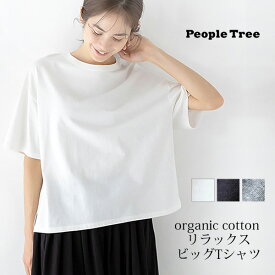 PeopleTree オーガニックコットン リラックス ビッグTシャツ | オーガニック コットン Tシャツ レディース ビッグT 綿 ナチュラル ギフト プレゼント 誕生日 母の日 半袖 薄手 敏感肌 トップス ピープルツリー ゆったり カジュアル シンプル