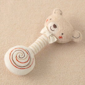 Amorosa mamma オーガニックコットン ベビー【小さな動物】ぐるぐるスティック | オーガニック コットン ファーストトイ ガラガラ ラトル 女の子 男の子 かわいい 出産祝い 日本製 おもちゃ くま しろくま 白くま うさぎ 敏感肌