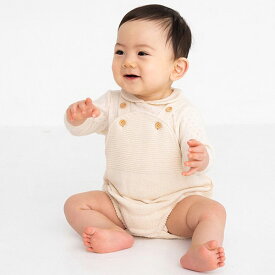 pompkinsBABY オーガニックコットン ベビー ニット吊りパンツ | オーガニック コットン ベビー ギフト プレゼント 出産祝い 日本製 赤ちゃん ベビー用品 男の子 女の子 新生児 50 60 ベビー服 ロンパース サロペット オーバーオール おでかけ [M便 1/1]