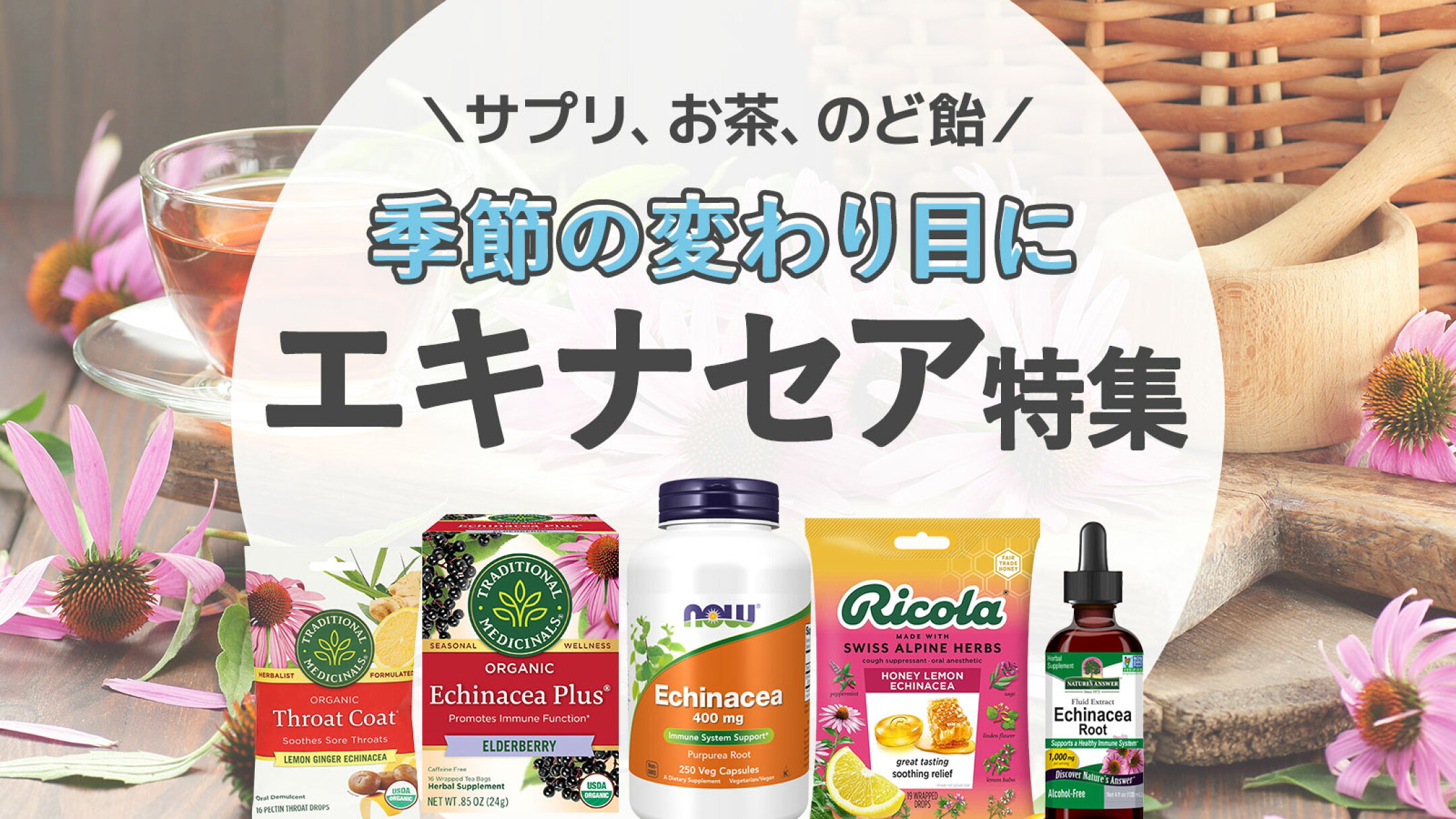 エキナセア特集｜海外サプリ・お茶・のど飴で始める健康管理