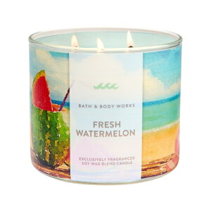 �o�X�A���h�{�f�B���[�N�X �t���b�V���E�H�[�^�[������ 3�c�L�����h�� 411g Bath & Body Works Fresh Watermelon3-Wick Candle 14.5 oz / 411 g �y�����񂹏��i�z