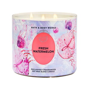 �o�X�A���h�{�f�B���[�N�X �t���b�V���E�H�[�^�[������ 3�c�L�����h�� 411g Bath & Body Works Fresh Watermelon3-Wick Candle 14.5 oz / 411 g �y�����񂹏��i�z