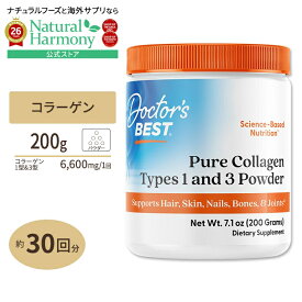 [潤いあふれる肌をいつまでも]コラーゲン タイプ1＆3 200g Doctor's BEST（ドクターズベスト） Best Collagen Types 1 & 3 powder 200g パウダー 粉末 健康サプリメント 栄養補助食品 海外 アメリカ