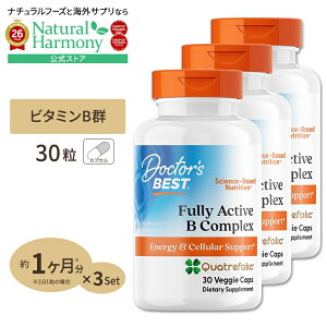 [���₩�Ȗ����Ɍ������Ȃ��h�{�f][3�Z�b�g] �����^ �r�^�~��B �R���v���b�N�X 30�� Doctor's BEST�i�h�N�^�[�Y�x�X�g�j Fully Active B Complex 30vcaps 3bottles set