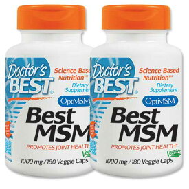 [2個セット] ドクターズベスト MSM（ベジタブルカプセル） 1000mg 180粒 Doctor's BEST