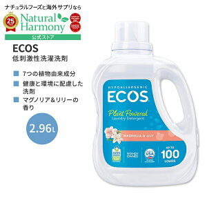 yő1000~OFFN[|z[͂߂]GRX h }OmA&[ 2.96L (100 floz) ECOS Hypoallergenic Laundry Detergent Magnolia & Lily Vv 7̐AR N&