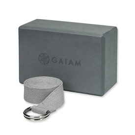 【ポイントアップ中★2日20時-15日】[これ一つで準備OK！]ブロック&ストラップ コンボ グレイ GAIAM (ガイアム) Block & Strap Combo grey