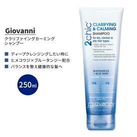 【アメリカ版】ジョバンニ ツーシック クラリファイング カーミング シャンプー 250ml (8.5 fl oz) Giovanni 2Chic Clarifying Calming Shampoo ウィンターグリーン ブルータンジー