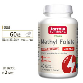 【ポイントUP対象★6月4日 20時 - 11日 2時迄】ジャロウフォーミュラズ メチル葉酸 400mcg 60粒 Jarrow Formulas Methyl Folate サプリ サプリメント