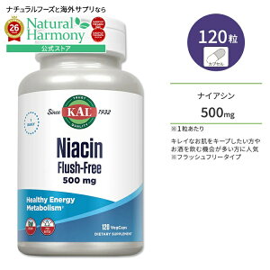 [�p���t���ɉ߂�����������!]�J�� �i�C�A�V�� 500mg �t���b�V���t���[ 120�� �x�W�J�v�Z�� KAL Niacin Flush-Free 120 VegCaps �T�v�� �r�^�~��B B3 �w���X�P�A �̂Â��� ���N�T�|�[�g �G�l���M�b�V�� ���e