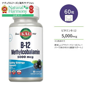 [�������猒�N�ȑ̂Â�����T�|�[�g]�J�� �r�^�~�� B-12 ���`���R�o���~�� 5000mcg 60�� �g���[�` �A�T�C�[�x���[�t���[�o�[ KAL B-12 Methylcobalamin Acai berry 60 Lozenges �T�v�� �w���X�P�A �r�^�~��B �r