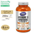 L-アルギニン＆ L-オルニチン 500mg 250mg 250粒 NOW Foods(ナウフーズ) 単品 セット