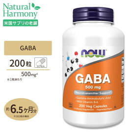 ナウフーズ ギャバ サプリメント 500mg 200粒 NOW Foods GABA ベジカプセル ビタミンB-6