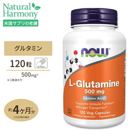 ナウフーズ L-グルタミン サプリメント 500mg 120粒 NOW Foods L-Glutamine ベジカプセル
