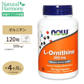 L-オルニチン 500mg (約4か月分) 3粒1500mgの「L-オルニチン」を配合 120粒 NOW Foods (ナウフーズ)