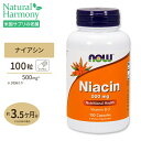 ナウフーズ ナイアシン サプリメント 500mg 100粒 NOW Foods Niacin カプセル 約3カ月分 つかれ エネルギー 活力 元気 ビタミンB3