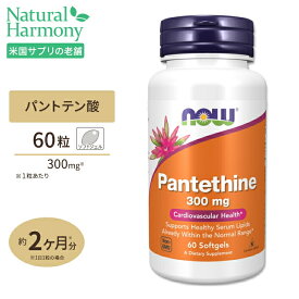 ナウフーズ パンテチン 300mg ソフトジェル 60粒 NOW Foods PANTETHINE 栄養補助食品 ヘルスケア パントテン酸 コエンザイムA