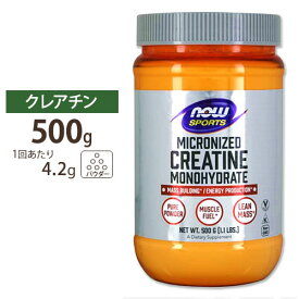 クレアチン モノハイドレート 100%ピュアパウダー 500g NOW Foods(ナウフーズ)
