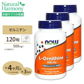 L-オルニチン 500mg (約4か月分) 3粒1500mgの「L-オルニチン」を配合 120粒 NOW Foods (ナウフーズ)