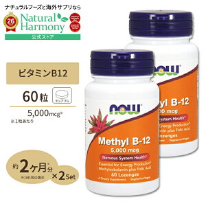 [�������猒�N�ȑ̂Â�����T�|�[�g]���`��B-12 �g���[�` 5000mcg 60�� NOW Foods(�i�E�t�[�Y) [2�Z�b�g] Methyl B-12 5,000 mcg - 60 Lozenges ���N�T�v�������g �h�{�⏕�H�i �C�O �A�����J