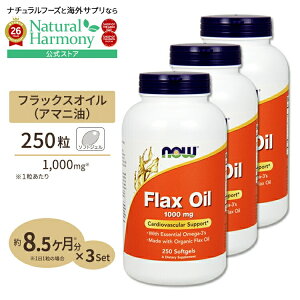 [�����₩�����X�������T�|�[�g][3�Z�b�g] NOW Foods �t���b�N�X (�����m) �I�C�� 1000mg 250�� �\�t�g�W�F�� �i�E�t�[�Y Flax Oil 1000mg 250softgels 3bottles set
