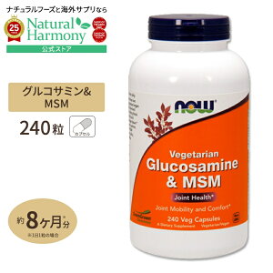 NOW Foods xW^A ORT~ & MSM 240 xWJvZ iEt[Y Vegetarian Glucosamine & MSM 240vegcapsules NTvg h{⏕Hi CO AJ
