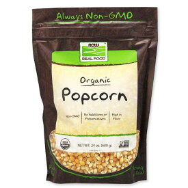 【最大1000円OFFクーポン】[もぐもぐタイムに]オーガニックポップコーン 680g（24oz）NOW Foods （ナウフーズ）有機 安心 映画 ホームパーティ 非遺伝子組み換え【合わせて買いたい】
