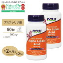[太りやすくなったと感じたら][2個セット] アルファリポ酸 （ポリフェノール＆バイオペリン配合） 600mg 60粒 NOW Foo…