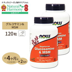yő1000~OFFN[|z[2Zbg] AORT~igERVRjMSM 120 NOW Foods(iEt[Y) Glucosamine & MSM Vegetarian 120vcp 2bottles set xW^AJvZ NTvg h