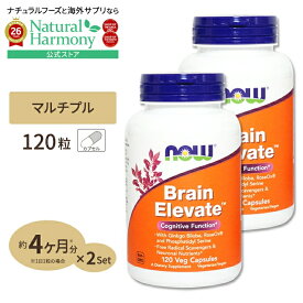 [健康を幅広くサポート][2個セット] ブレイン エレベイト ベジタリアン 120粒 NOW Foods(ナウフーズ) Brain Elevate 120vcp 2bottles set 健康サプリメント 栄養補助食品 海外 アメリカ