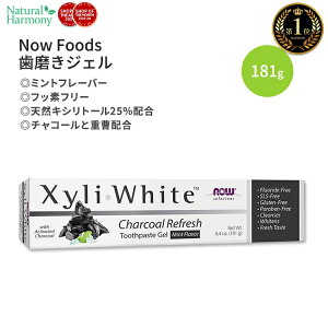 yX8000~ȏ1000~OFFz[WF󎕖]iEt[Y LVzCg WF `R[tbV ~gt[o[ 181g (6.4 oz) Now Foods XyliWhite Toothpaste Gel Charcoal Refresh Mint Flavor 