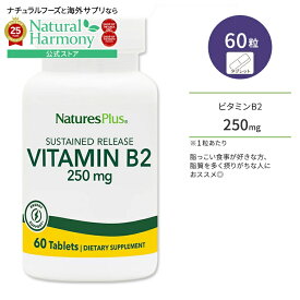 [エネルギーをたくさん消費する方に]ネイチャーズプラス ビタミン B2 250mg サステンドリリース タブレット 60粒 NaturesPlus Vitamin B2 250 mg Sustained Release Tablets リボフラビン