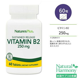 ネイチャーズプラス ビタミン B2 250mg サステンドリリース タブレット 60粒 NaturesPlus Vitamin B2 250 mg Sustained Release Tablets リボフラビン