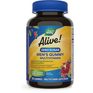 ネイチャーズウェイ アライブ ゼロシュガー メンズ グミ マルチビタミン ピーチ味 50粒 Alive! Zero Sugar Men's Gummy Multivitamin Peach / 50 gummies 【お取り寄せ商品】【合わせて買いたい】