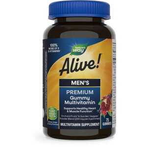 ネイチャーズウェイ アライブ プレミアム メンズ グミ マルチビタミン 75粒 Alive! Premium Men’s Gummy Multivitamin / 75 gummies 【お取り寄せ商品】【合わせて買いたい】
