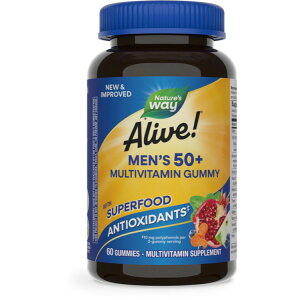 ネイチャーズウェイ アライブ メンズ 50+ グミ ビタミン 60粒 Alive! Men's 50+ Gummy Vitamins 60 Gummies 【お取り寄せ商品】【合わせて買いたい】