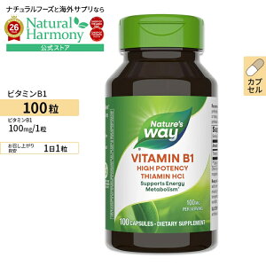 �l�C�`���[�Y�E�F�C �r�^�~��B-1 (�`�A�~��) 100mg �J�v�Z�� 100�� Nature's Way Vitamin B-1 �r�^�~��B�Q ���n���r�^�~�� ���N�T�v�������g �h�{�⏕�H�i �C�O �A�����J�y�����񂹏��i�z�y���킹��