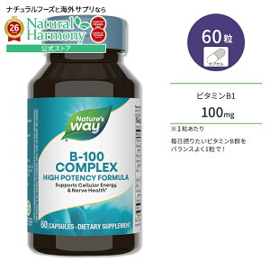 [���₩�Ȗ����Ɍ������Ȃ��h�{�f]�l�C�`���[�Y�E�F�C �r�^�~��B-100 �R���v���b�N�X 60�� �J�v�Z�� Nature's Way Vitamin B-100 Complex �T�v�������g ���N�ێ� �h�{�⏕ �����K��