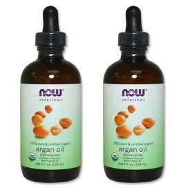 [2個セット] ナウフーズ 100%ピュア オーガニック アルガンオイル 118ml NOW Foods Argan Oil スキンケア