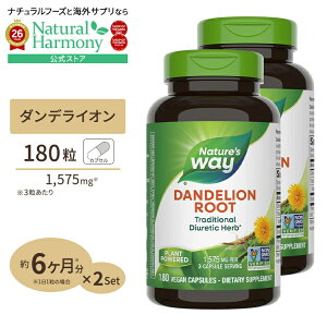 [�ނ��ނ����C�ɂȂ���Ɂ�][2�Z�b�g]�l�C�`���[�Y�E�F�C �_���f���C�I���i���m�^���|�|�j�� 1575mg 180�� Nature's Way Dandelion Root 1575mg 180vcp ���N�T�v�������g �h�{�⏕�H�i �C�O �A�����J