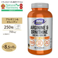 [バランスの良いアミノ酸補給に]L-アルギニン＆ L-オルニチン 500mg 250mg 250粒 NOW Foods(ナウフーズ) …