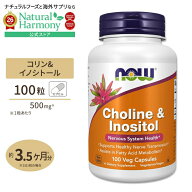 [健やかな毎日に欠かせない栄養素]ナウフーズ コリン&イノシトール 500mg 100粒 ベジカプセル NOW Foods …