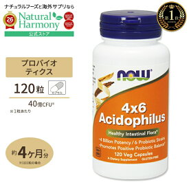 [シンバイオティクスで口腔環境ケア]NOW Foods 4x6 アシドフィルス・プロバイオティクス 120粒 ベジカプセル ナウフーズ 4x6 Acidophilus 120vegcapsules