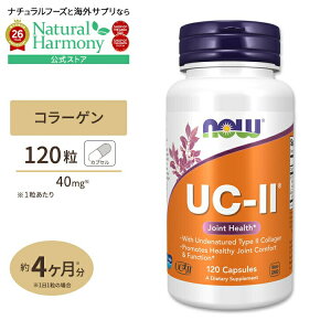 [�������ӂ�锧�����܂ł�]�i�E�t�[�Y UC-II �R���[�Q��2�^ �W���C���g�w���X 120�� �J�v�Z�� NOW Foods UC-II Type II Collagen Capsules ���N�T�v�������g �h�{�⏕�H�i �C�O �A�����J