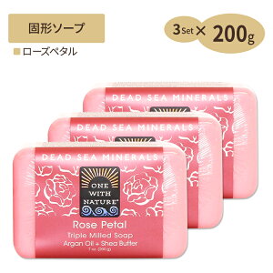 [ǂ̎􂢂][3Zbg][[Yy^]fbhV[ ~lY\[v C Ό 200g One with Nature EBYlC`[  \h ێ  K Triple Milled Soap Rose Petal Soap Bar, 7 oz (2