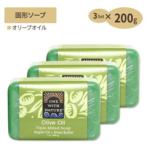 [�ǂ�����̎�􂢂�][3�Z�b�g] [�I���[�u�I�C��]�����E�B�Y�l�C�`���[ �f�b�h�V�[ �~�l�����Y�\�[�v ���C �Ό� 200g One with Nature ��� �\�h �΍� �ێ� ��� Triple Milled Soap Olive Oil Soap Bar, 7 oz