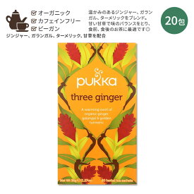 パッカ スリージンジャー ハーブティー 20包 36g (1.27oz) PUKKA Three Ginger herbal tea ハーバルティー ティーバッグ カフェインフリー ジンジャーティー ジンジャー ガランガル ターメリック