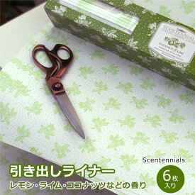 センテニアル 香り付き引き出しライナー ココナッツ&ライム 6枚入り SCENTENNIALS Scented Drawer Liners Coconut & Lime ドロワーシート レモン すずらん ムスク バニラ クローゼット たんす